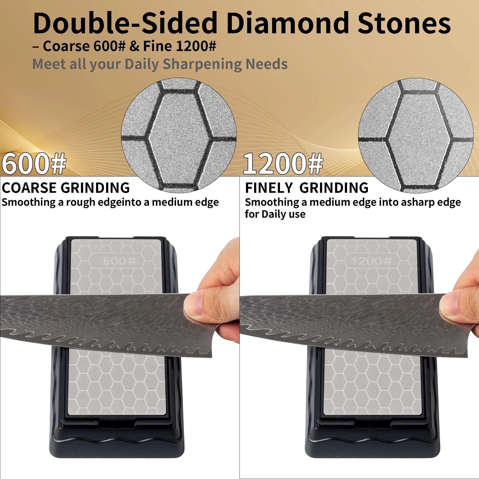 CWOVRS Diamond Sharpening Plate M (7") 600/1200 Grit Double-Sided with Non-Slip Base - view 2
