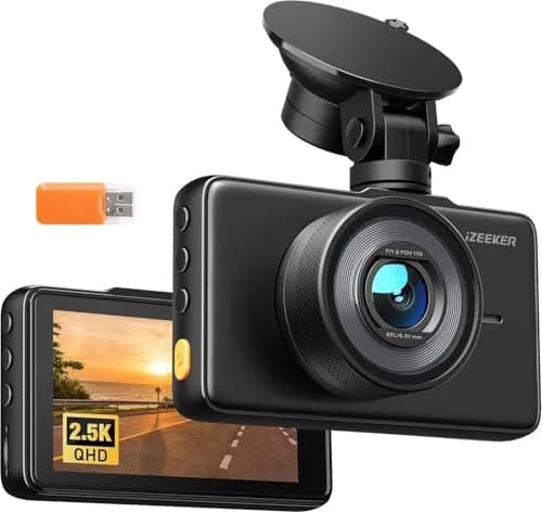 iZEEKER 2.5K Dash Cam Front, 1440P QHD Car Camera with 3" IPS Display | Wide-Angle, Night Vision, Loop & Emergency Recording thumbnail 1