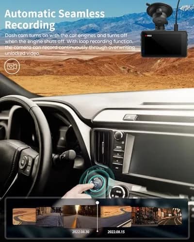iZEEKER 2.5K Dash Cam Front, 1440P QHD Car Camera with 3" IPS Display | Wide-Angle, Night Vision, Loop & Emergency Recording thumbnail 4