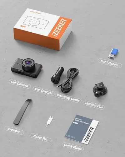 iZEEKER 2.5K Dash Cam Front, 1440P QHD Car Camera with 3" IPS Display | Wide-Angle, Night Vision, Loop & Emergency Recording thumbnail 6