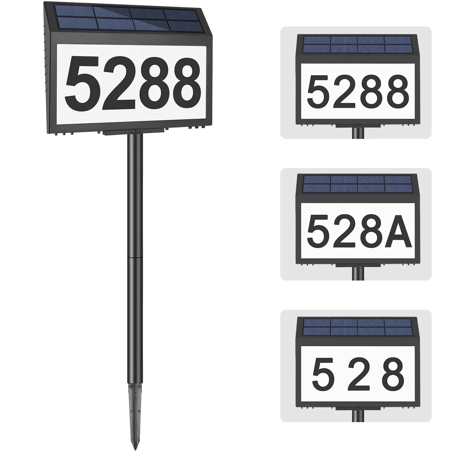 GEAGMAGC Solar Address Sign with LED Illumination | Waterproof House Numbers for Yard & Street