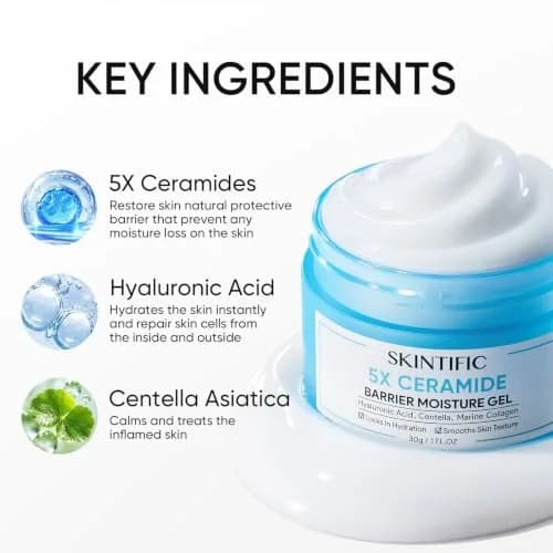 SKINTIFIC 5X Ceramide Barrier Repair Moisturizer for Sensitive Skin | Hydrates & Strengthens Skin Barrier thumbnail 5