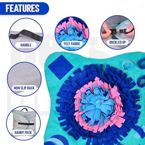 PET ARENA Large Sniffing Mat 25 x 25 Inch | Interactive Dog Puzzle Toy for Mental Stimulation thumbnail 2