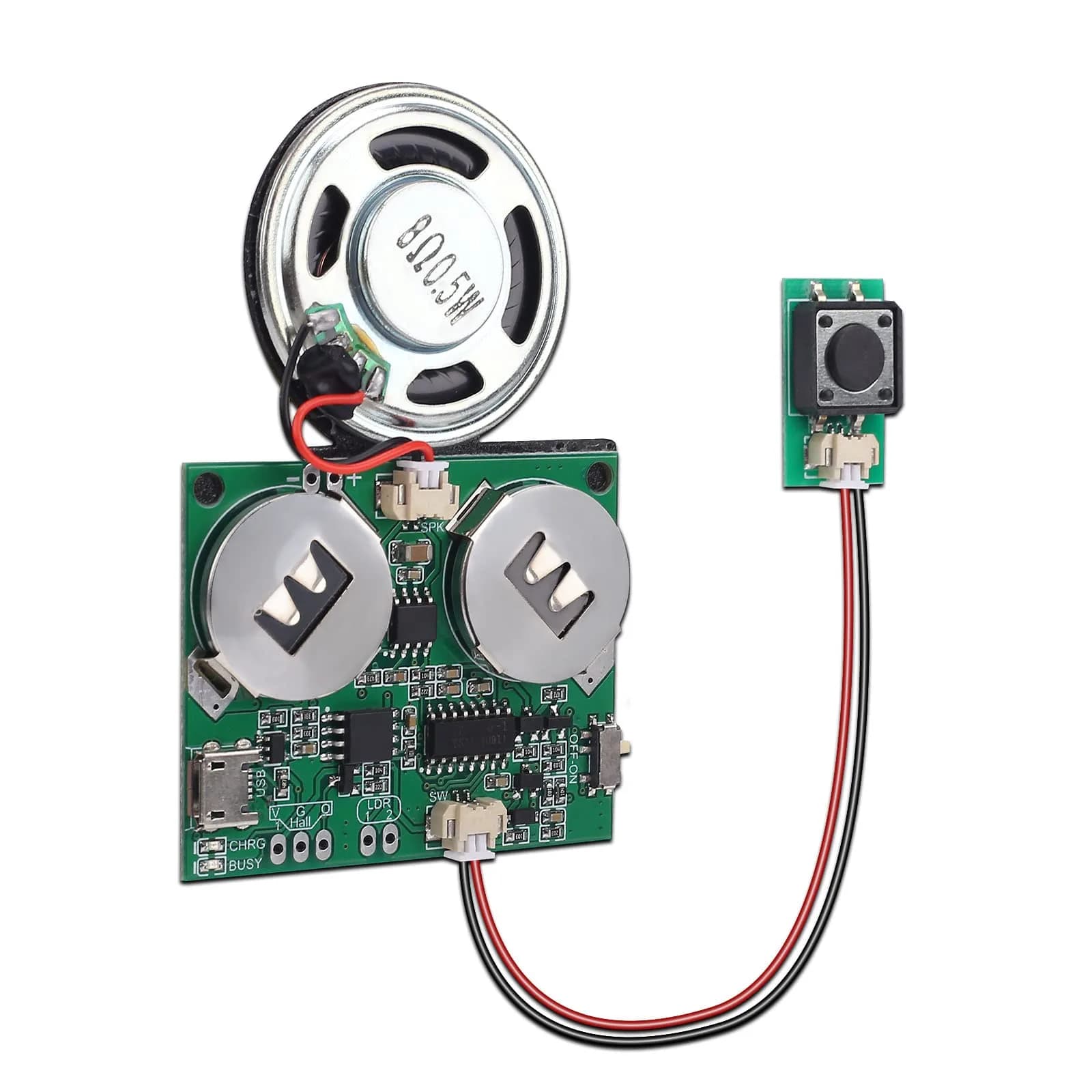 IS Recordable Sound Module 8M USB Programmable Sound Chip with Speaker | DIY Greeting Card & Electronics Project — Rechargeable