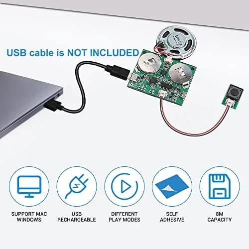 IS Sound Module Programmable Sound Chip for Greeting Cards | 8M USB Storage, Compatible with Windows & Mac thumbnail 2