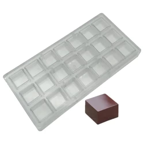Goldbaking Square Chocolate Mould Polycarbonate 21 Cavities | Artisan Candy & Ice Cube Mold thumbnail 1