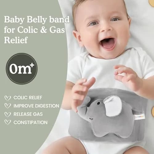 Cuckool Baby Colic and Gas Relief Heated Tummy Wrap with Gel Pack | 15.5-22 Inch Waist thumbnail 2