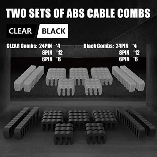 ABNO1 PSU Cable Extension Kit with Combs - 30cm Red Sleeved Cables | 1x24Pin ATX, 1x8Pin EPS, 2x8Pin PCI-E thumbnail 2
