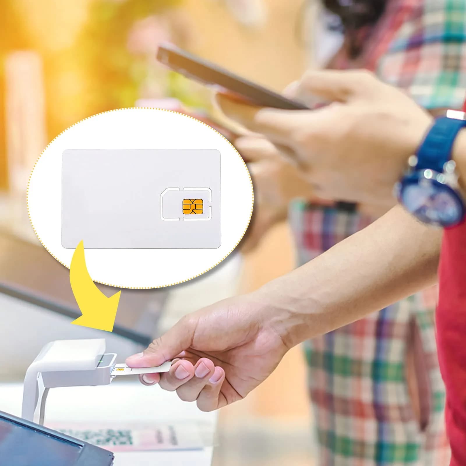 BOMFLORE SCR-N68 Smart Card Reader Writer USB with 5 LTE 4G Blank USIM Cards | Windows, Linux Compatible - view 2