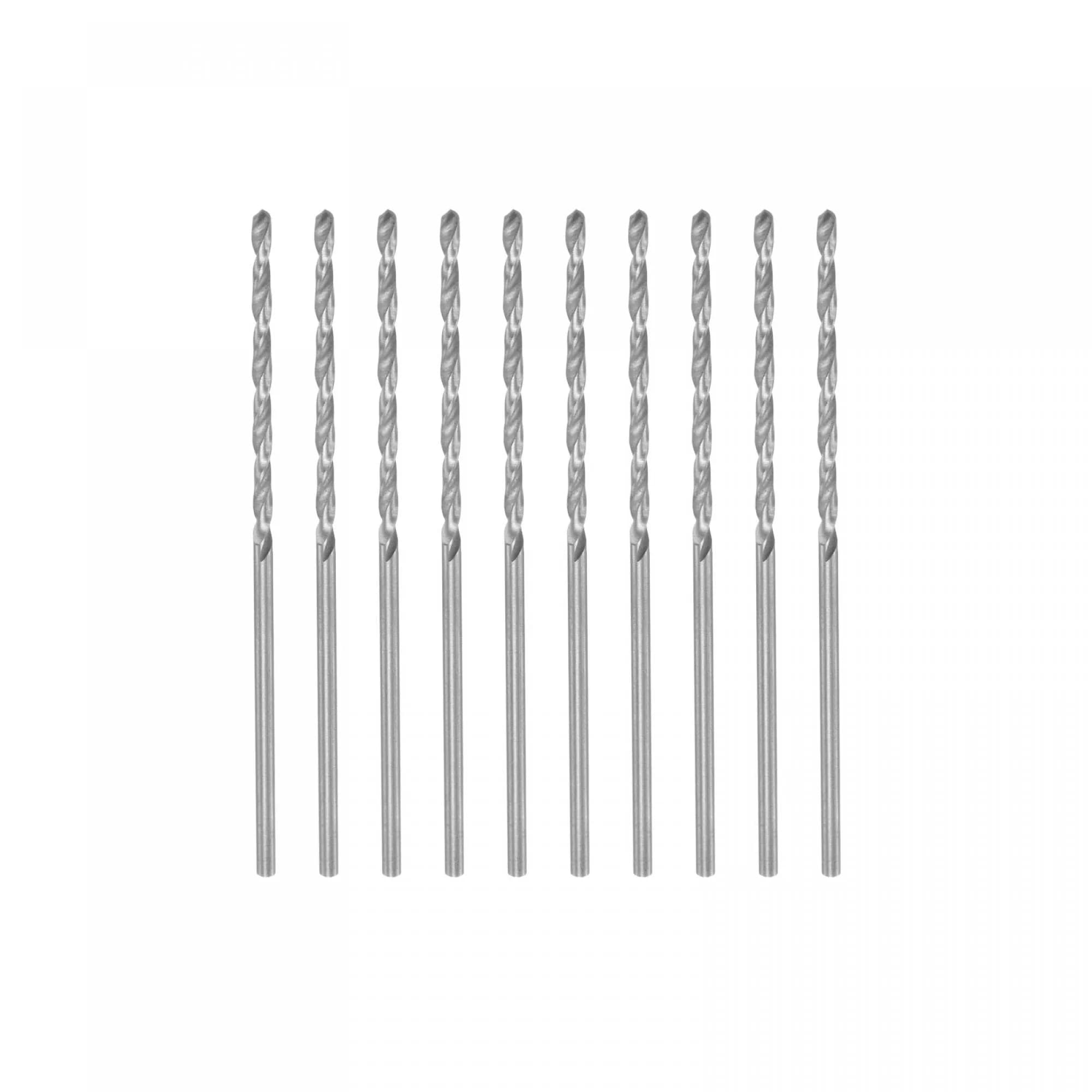 uxcell 10 Pcs 0.8mm HSS Twist Drill Bits | Fully Ground, Long Service Life, Suitable for Mild Steel Copper Aluminum — 1.4x48mm