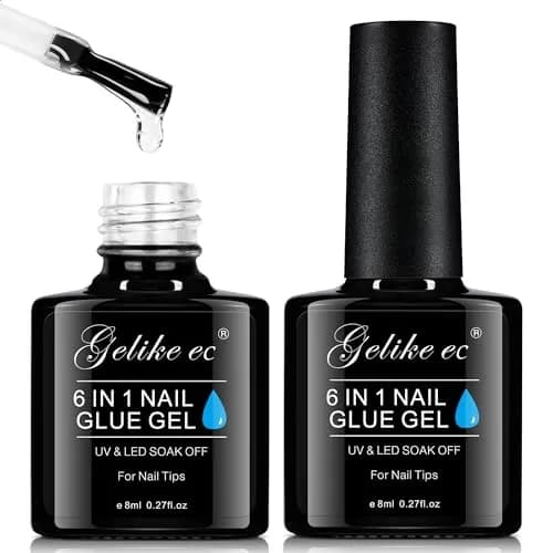 gelike ec 6 in 1 Gel Nail Glue for Press on Nails, 14ml (0.48 Fl Oz) Total | Salon Professional & Beginner Friendly thumbnail 1