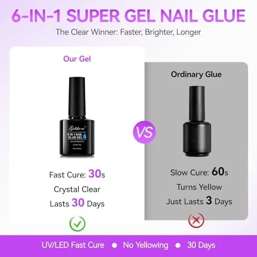 gelike ec 6 in 1 Gel Nail Glue for Press on Nails, 14ml (0.48 Fl Oz) Total | Salon Professional & Beginner Friendly thumbnail 6