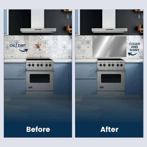 CalPalmy 24" x 30" Reversible Stainless Steel Backsplash Panel | Ultra Flat & Flushed for Stovetops thumbnail 6