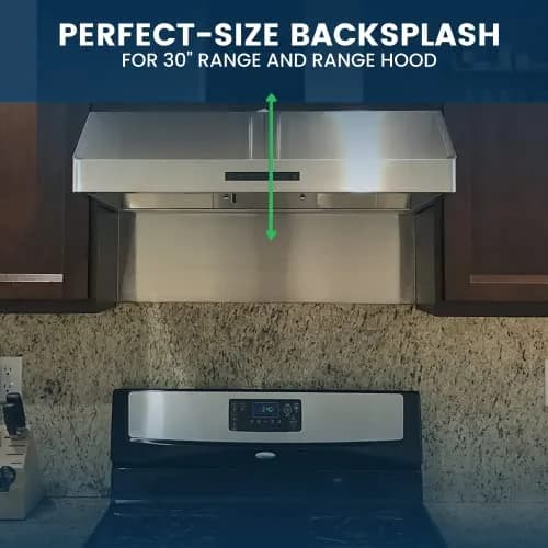 CalPalmy 24" x 30" Reversible Stainless Steel Backsplash Panel | Ultra Flat & Flushed for Stovetops thumbnail 7