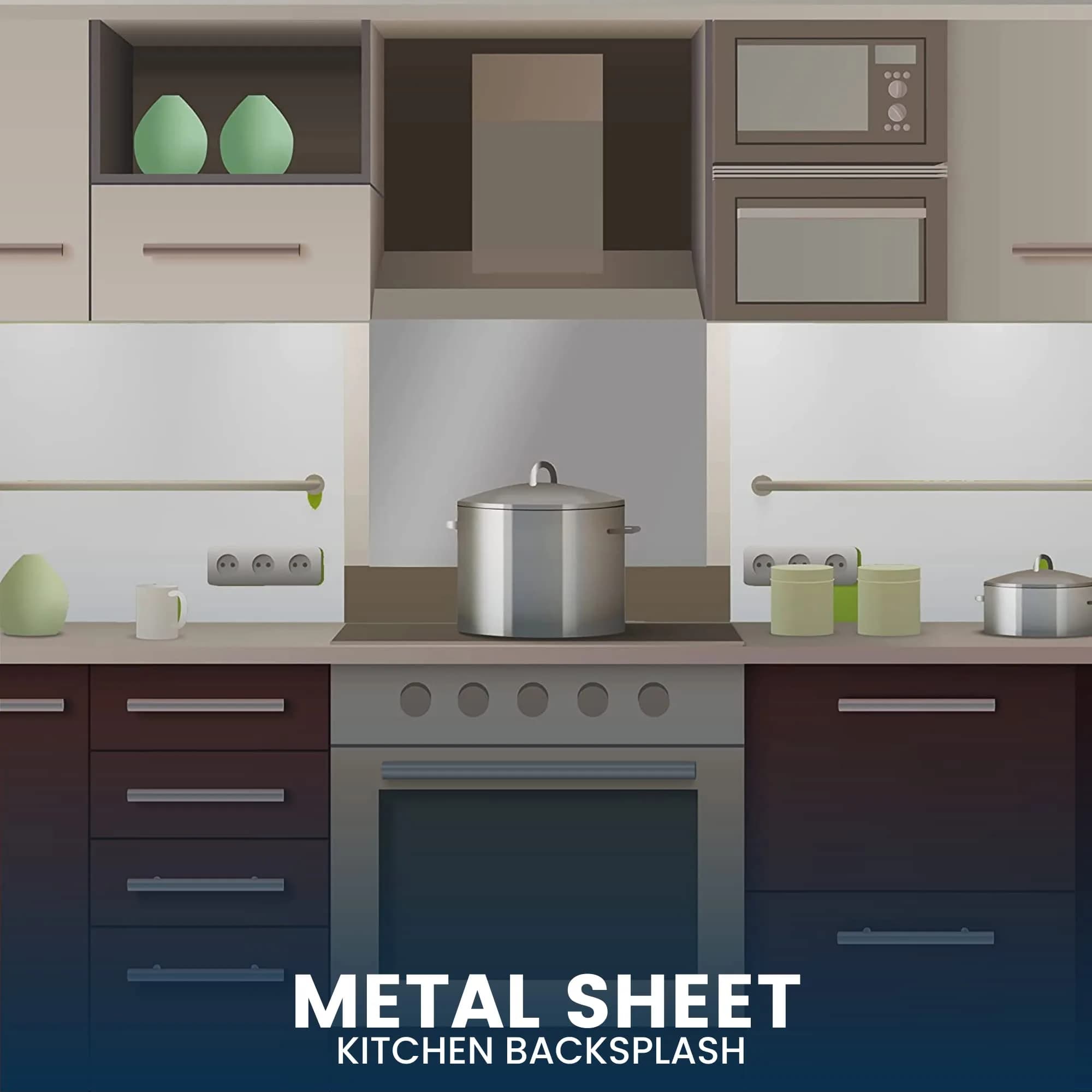 CalPalmy 24" x 30" Reversible Stainless Steel Backsplash Panel | Ultra Flat & Flushed for Stovetops - view 8