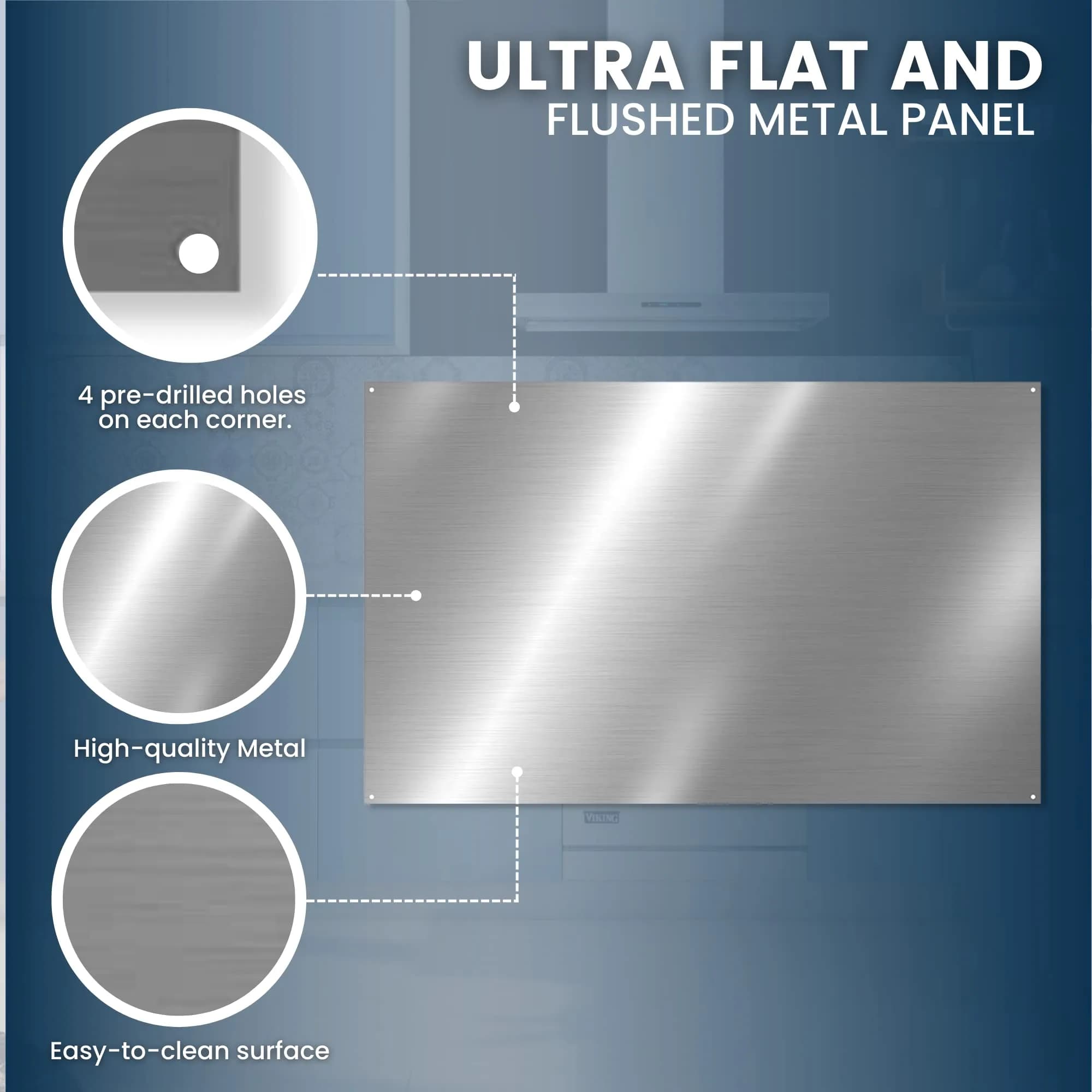 CalPalmy 24" x 30" Reversible Stainless Steel Backsplash Panel | Ultra Flat & Flushed for Stovetops - view 4