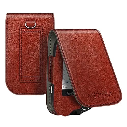 MEDMAX PU Leather Protective Case for Freestyle Libre 3 2 / Reader, Shockproof Diabetic Storage Carrying Case with Carabiner Clip & Handle (Brown) thumbnail 1