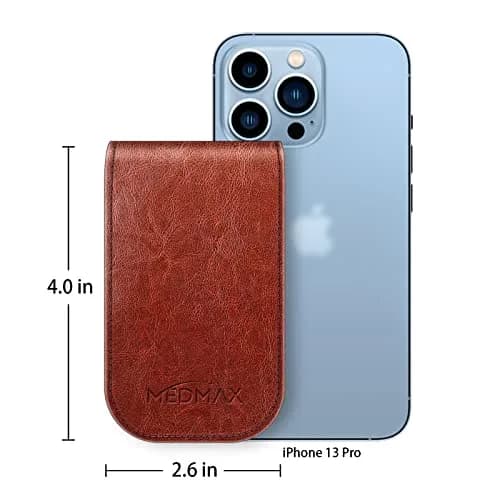 MEDMAX PU Leather Protective Case for Freestyle Libre 3 2 / Reader, Shockproof Diabetic Storage Carrying Case with Carabiner Clip & Handle (Brown) thumbnail 7