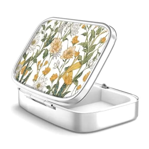 Hion 2 Compartment Pill Box 5.5cm (2.2") | FDA Approved Metal Organizer for Daily Vitamins thumbnail 1