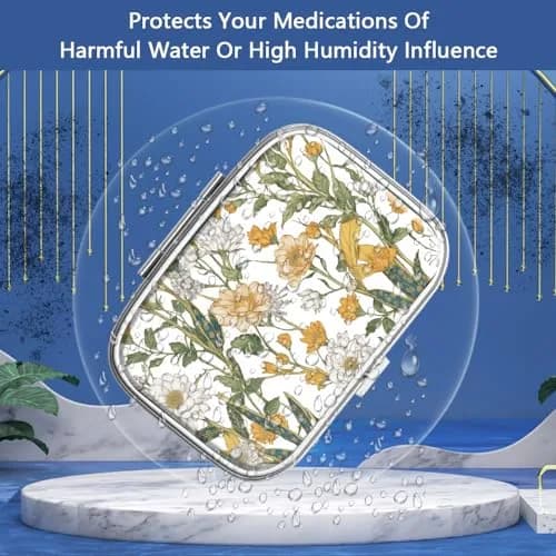 Hion 2 Compartment Pill Box 5.5cm (2.2") | FDA Approved Metal Organizer for Daily Vitamins thumbnail 2