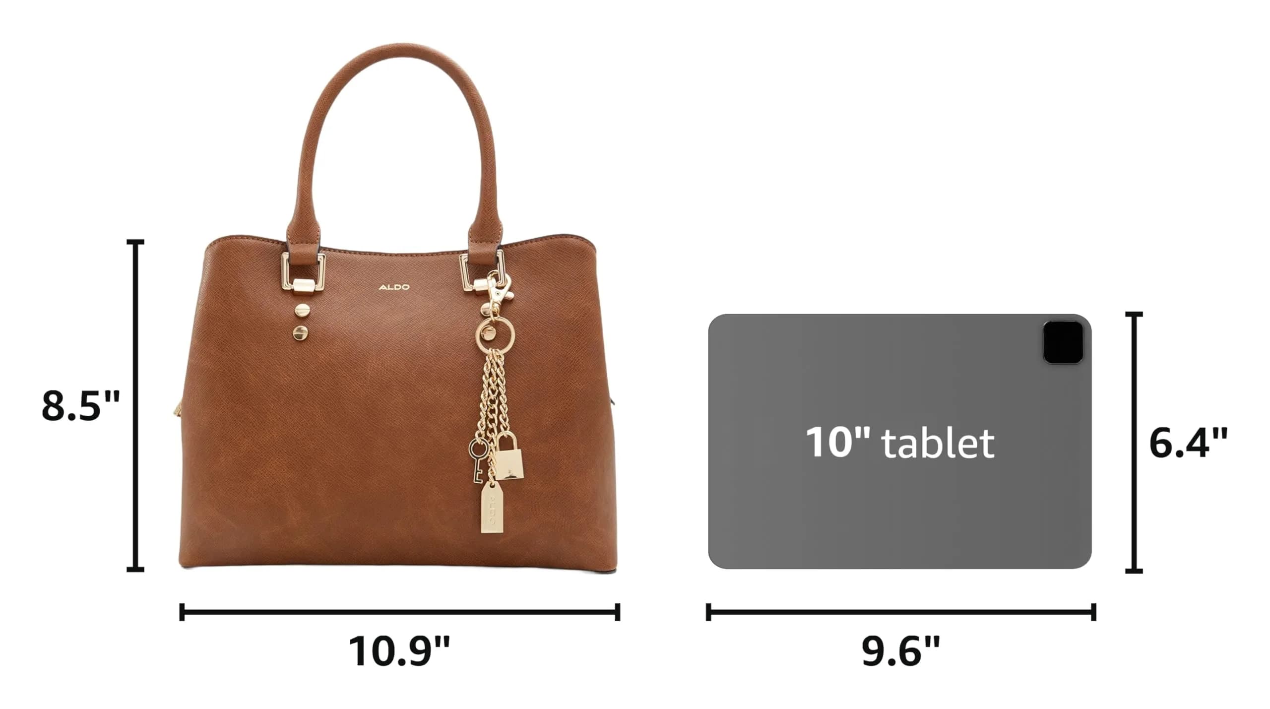 ALDO Legoirii Tote Bag, Medium Brown | Stylish Women's Handbag with Zipper Closure - view 3