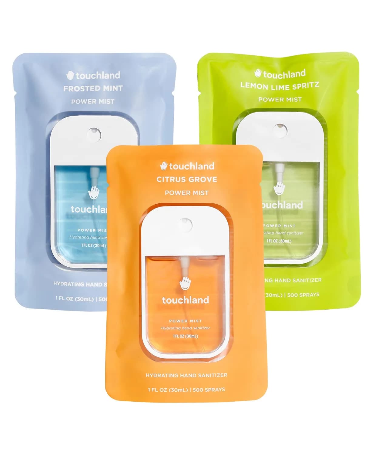 Touchland Hand Sanitizer Spray Fresh Trio (3 x 1 FL OZ) | Hydrating & Uplifting Scents - main product image