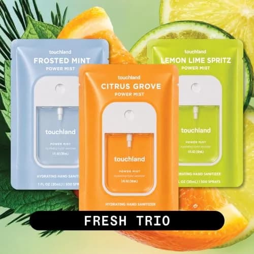 Touchland Fresh Trio Hydrating Hand Sanitizer Spray Set Travel Size | 3 x 29.57ml (3 Fl Oz) | Skincare-Forward Germ Defense thumbnail 2