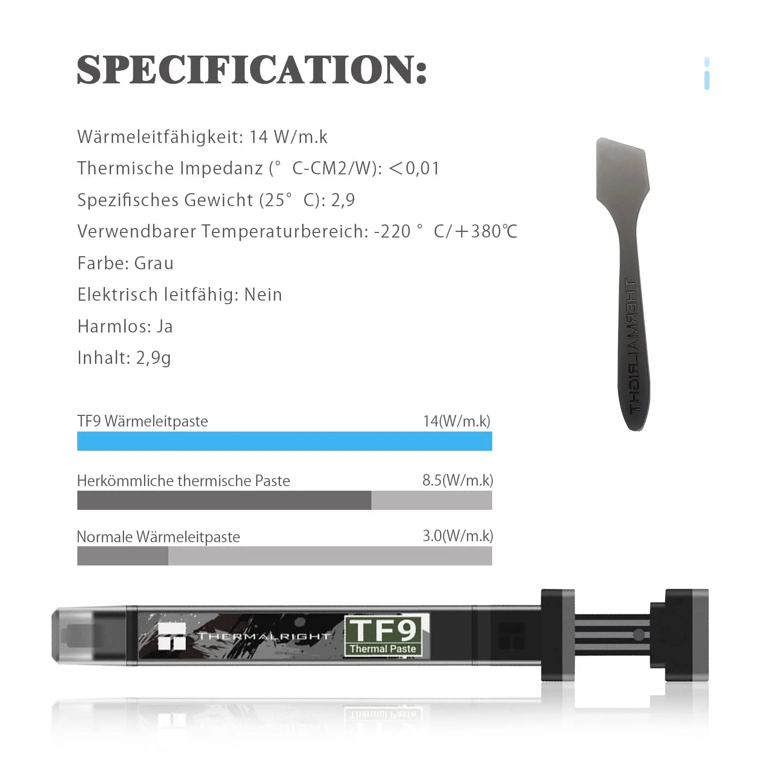 Thermalright TF9 Thermal Paste 2.9g (0.1 oz) | 14W/m.k High Conductivity Heat Sink Compound - view 5