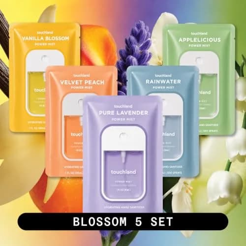 Touchland Blossom Five Set Hydrating Hand Sanitizer Spray 15ml (0.5 Fl Oz) | 5 Travel-Size Mists with Aloe Vera thumbnail 2