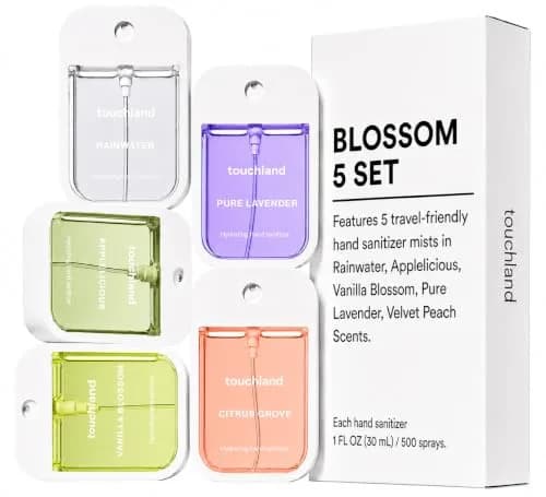 Touchland Blossom Five Set Hydrating Hand Sanitizer Spray 15ml (0.5 Fl Oz) | 5 Travel-Size Mists with Aloe Vera thumbnail 3