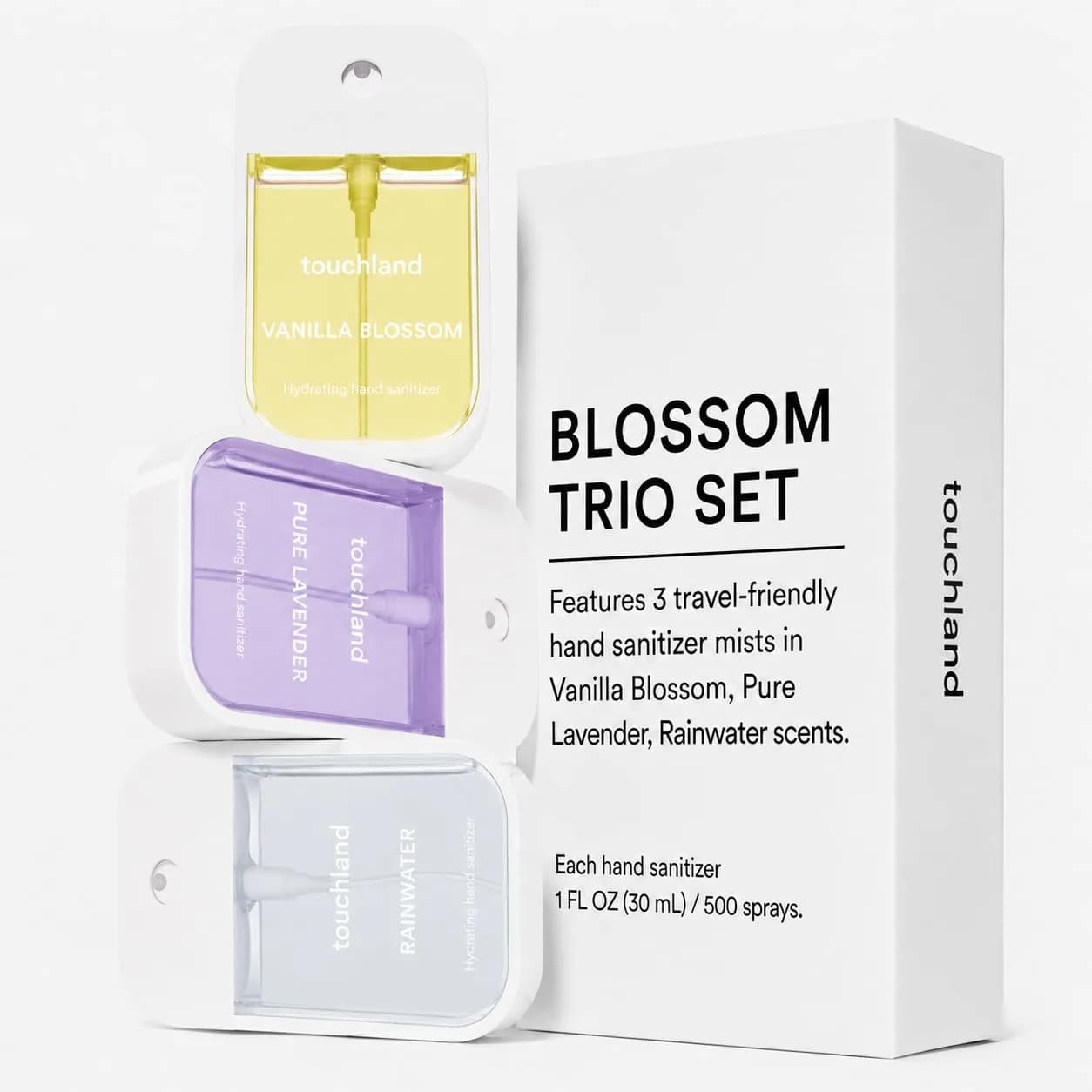 Touchland Blossom Trio Hydrating Hand Sanitizer Spray Set 89ml (3x1 Fl Oz) | Skincare-Forward Formula with Aloe Vera - view 3