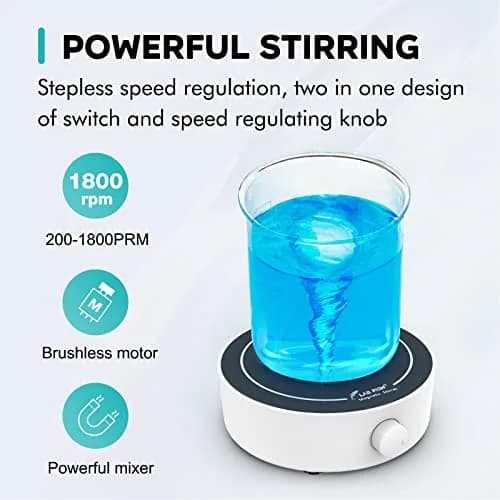 LAB FISH MS3 Magnetic Stirrer Mixer Stir Plate | 3L Capacity, 1800rpm, Compact & Durable thumbnail 2