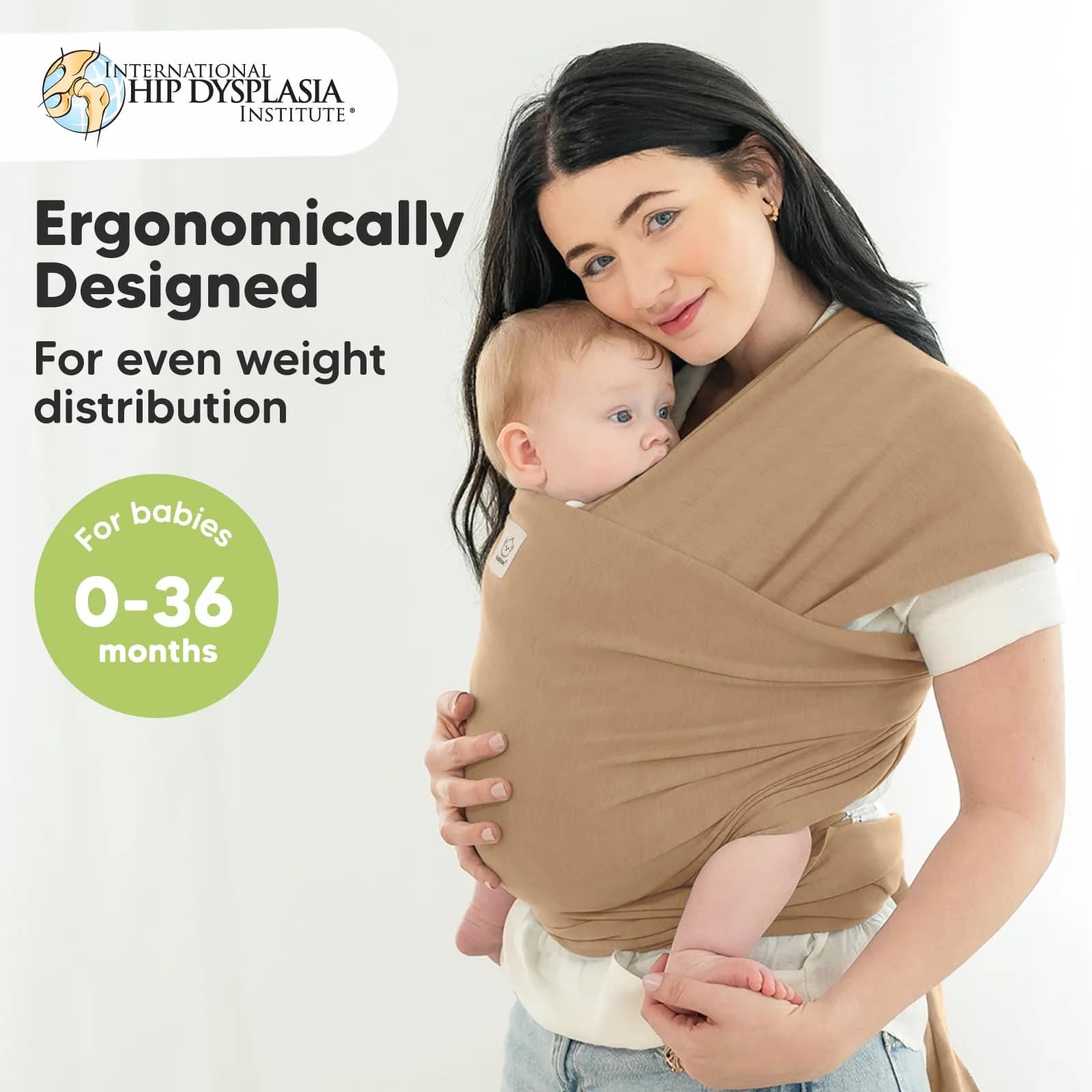 KeaBabies Original Baby Wrap Carrier in Warm Hearth - One Size, IHDI Certified, Breathable Fabric - view 2