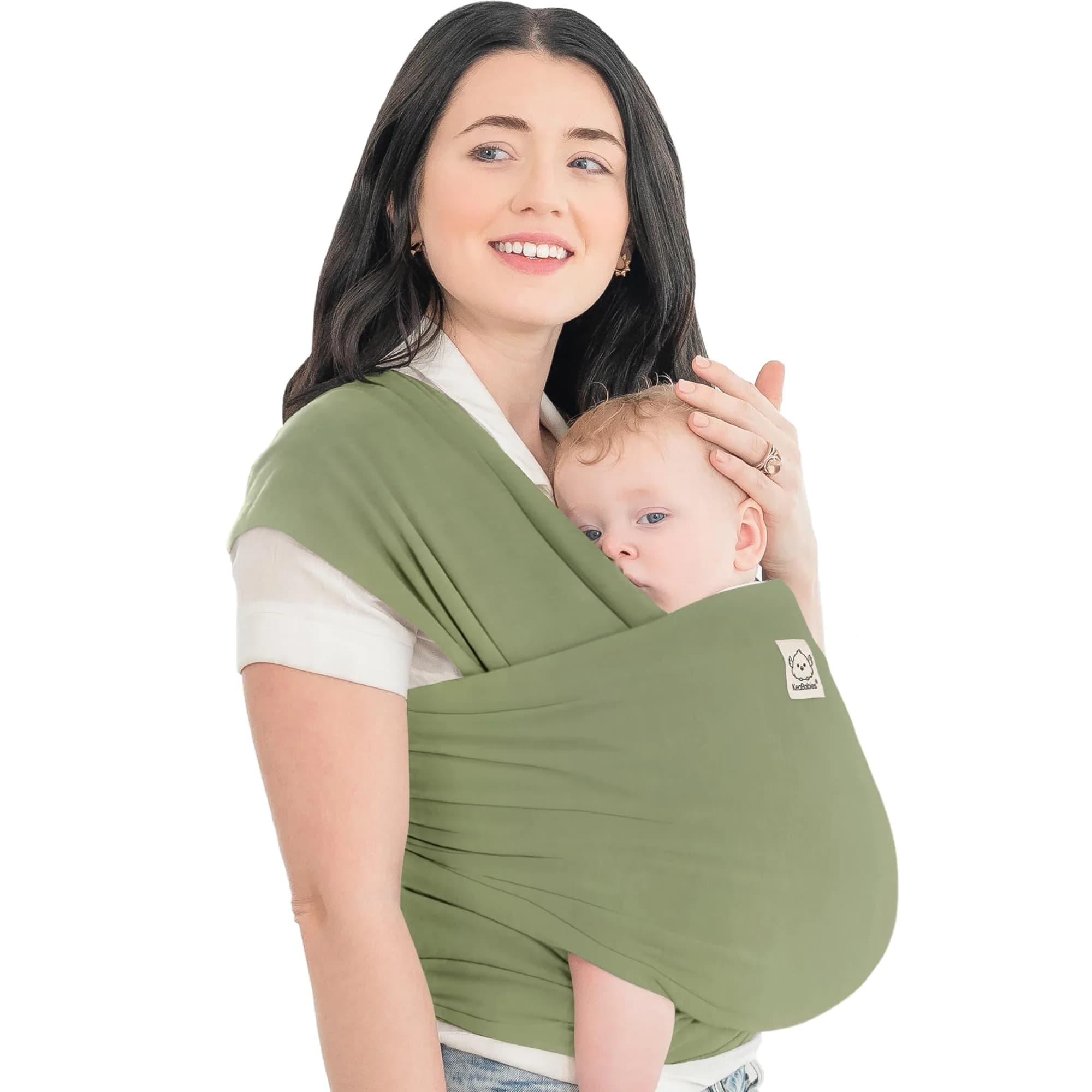 KeaBabies Original Baby Wrap Carrier in Dusty Olive - One Size, Breathable Fabric for Newborns - main product image