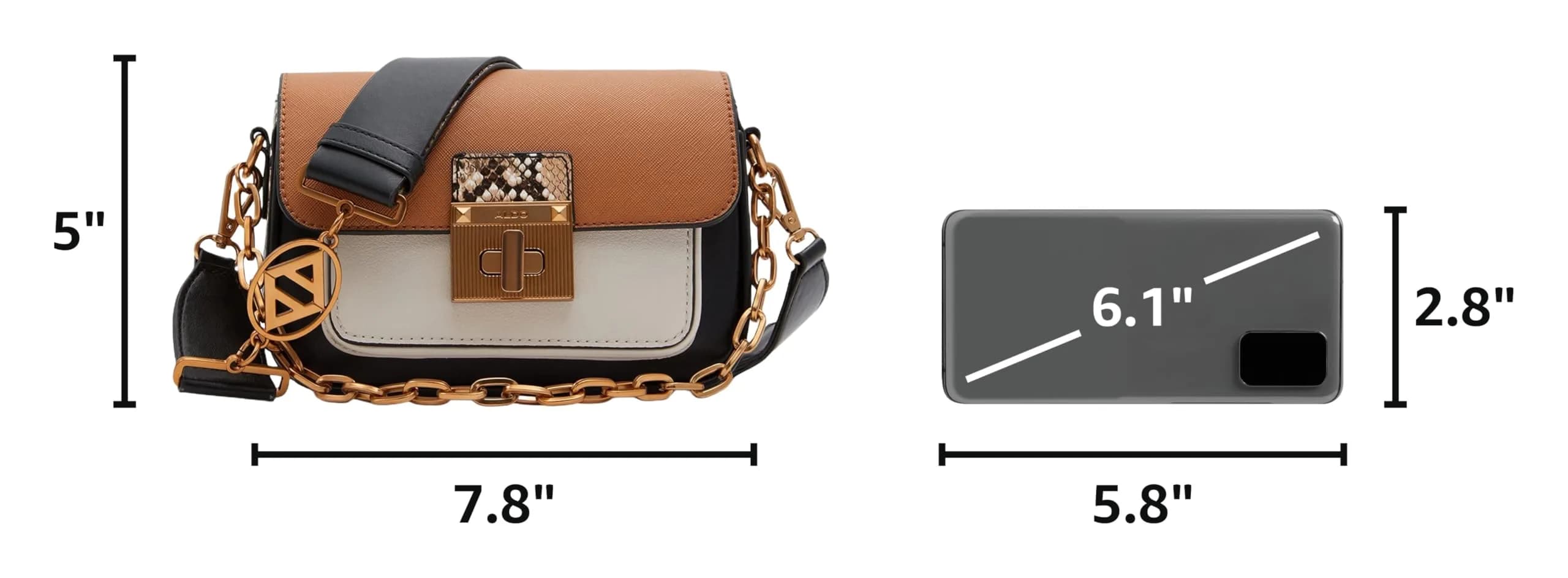 ALDO Women's Celestica Crossbody Bag Small Brown | Versatile Style for Day to Night - view 3