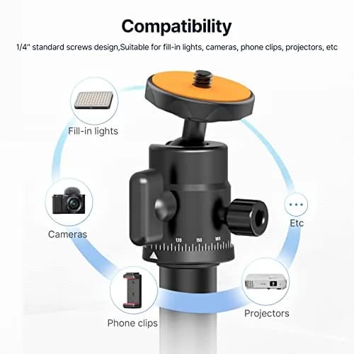 jusmo LS09 Aluminum Projector Floor Stand with Heavy Base & Ball Head | 42cm-88cm (16.5-34.6 Inch) Adjustable Height thumbnail 6