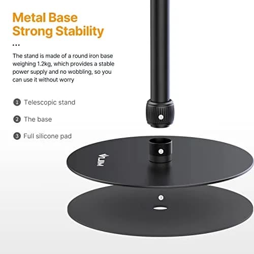 jusmo LS09 Aluminum Projector Floor Stand with Heavy Base & Ball Head | 42cm-88cm (16.5-34.6 Inch) Adjustable Height thumbnail 7