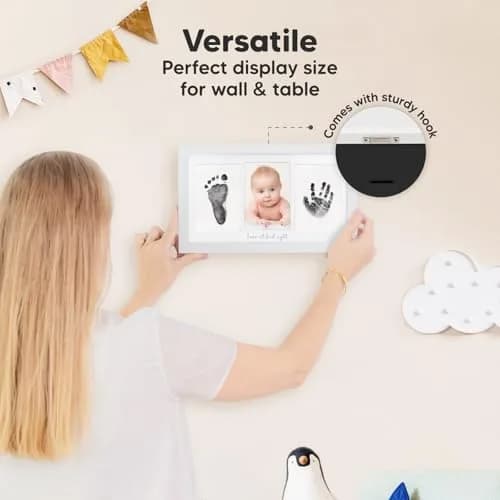 KeaBabies Baby Hand & Footprint Kit, Newborn Keepsake, Alpine White | Mess-Free, Safe & Easy (70-120 chars) thumbnail 6