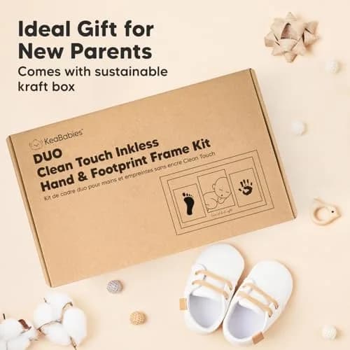 KeaBabies Baby Hand & Footprint Kit, Newborn Keepsake, Alpine White | Mess-Free, Safe & Easy (70-120 chars) thumbnail 9
