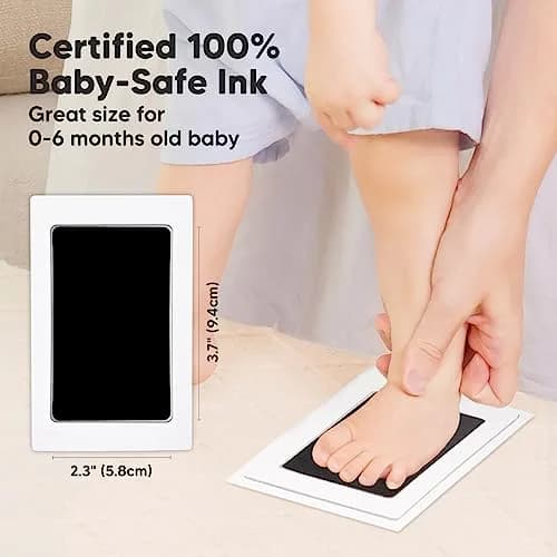 KeaBabies Baby Hand & Footprint Kit, Newborn Keepsake, Alpine White | Mess-Free, Safe & Easy (70-120 chars) thumbnail 2