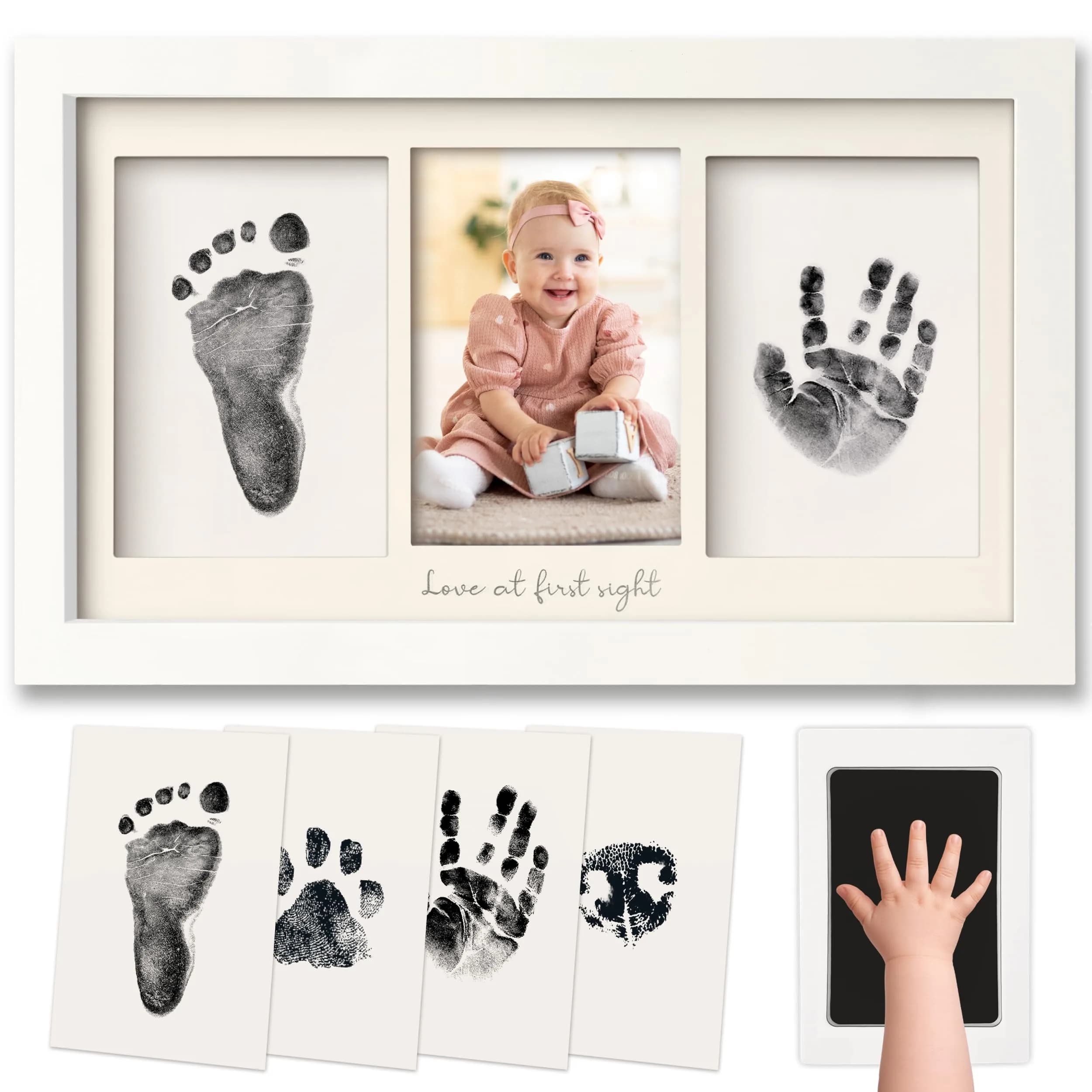 KeaBabies Baby Hand & Footprint Kit, Newborn Keepsake, Alpine White | Mess-Free, Safe & Easy (70-120 chars) - main product image