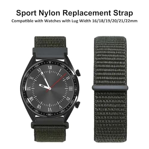 WOCCI 18mm Adjustable Nylon Watch Band | Quick Release Sport Loop Strap (Army Green) thumbnail 8