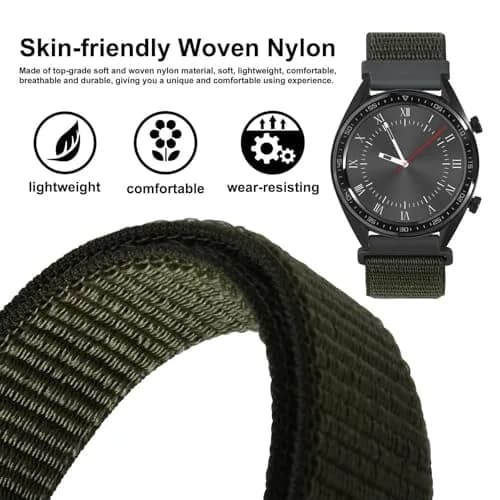 WOCCI 18mm Adjustable Nylon Watch Band | Quick Release Sport Loop Strap (Army Green) thumbnail 2