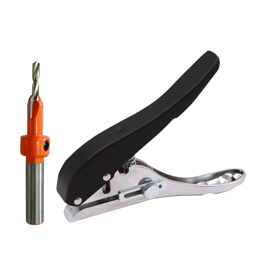 SKQOUI Single Hole Paper Punch with Countersink Drill | 8mm Hole Diameter, 20-Sheet Capacity - main product image