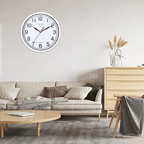 Vigorwise 8 Inch Wall Clock Silent Sweep Movement Accurate Small Clocks | Modern Home Decor thumbnail 2