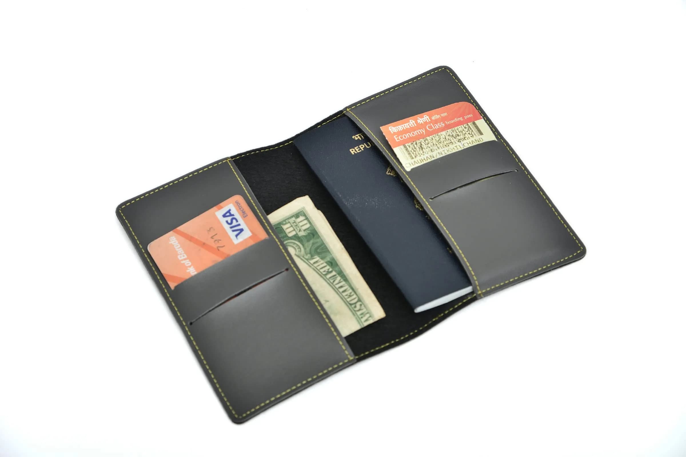 Your Gift Studio Grey Leather 4 Pc Combo Set | Personalized Wallet, Passport Cover, Eyewear Case & Keychain - view 4