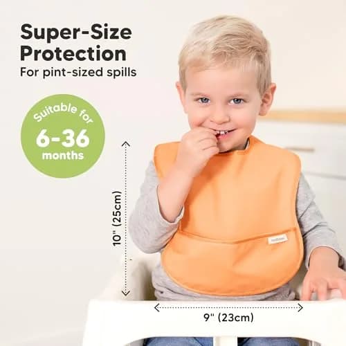 KeaBabies Waterproof Baby Bibs 3-Pack | Lightweight, Wipeable, Large Coverage for Feeding (6-36 months) thumbnail 3