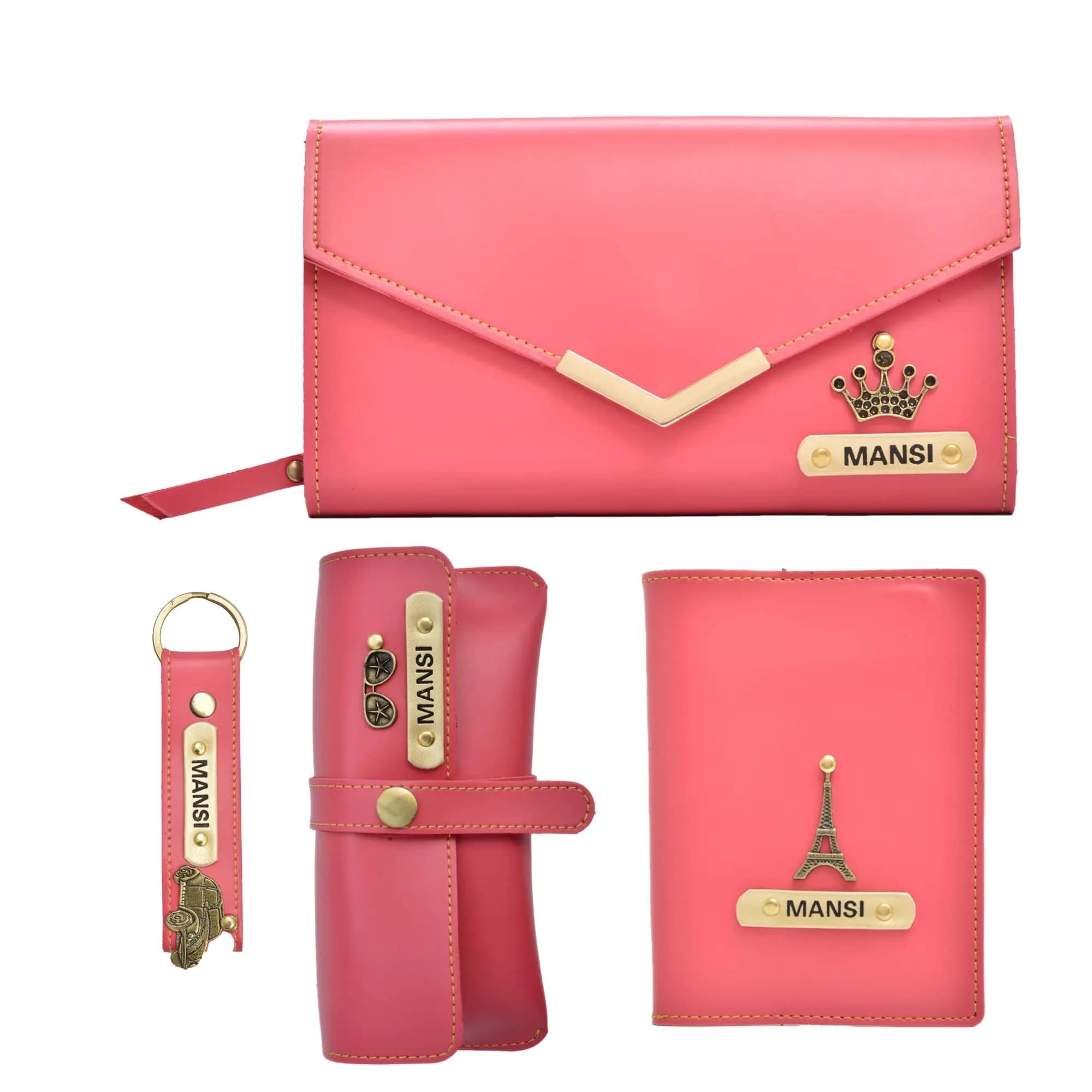 YOUR GIFT STUDIO Personalised Leather Gift Set for Women | Wine Color, 196g (6.9 oz) - main product image