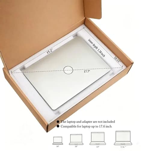 Iacoka Laptop Shipping Box with Foam Protection, Fits 15.15" x 10" x 1.38" Laptops thumbnail 5