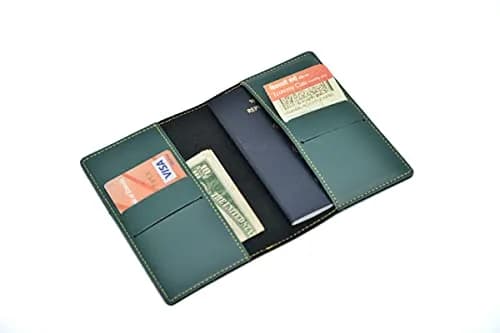 YOUR GIFT STUDIO Personalised Leather Gift Set for Women | Wallet, Passport Cover, Sunglasses Case, Keychain (Green) thumbnail 4